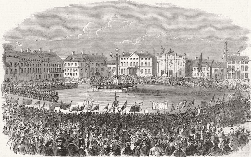 NORFOLK. Lynn. Proclamation of Royal wedding 1863 old antique print picture